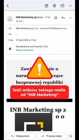 Otrzymujemy od Was telefony dotyczące maila z roszczeniami. 
INB Marketing sp z o. o. n…