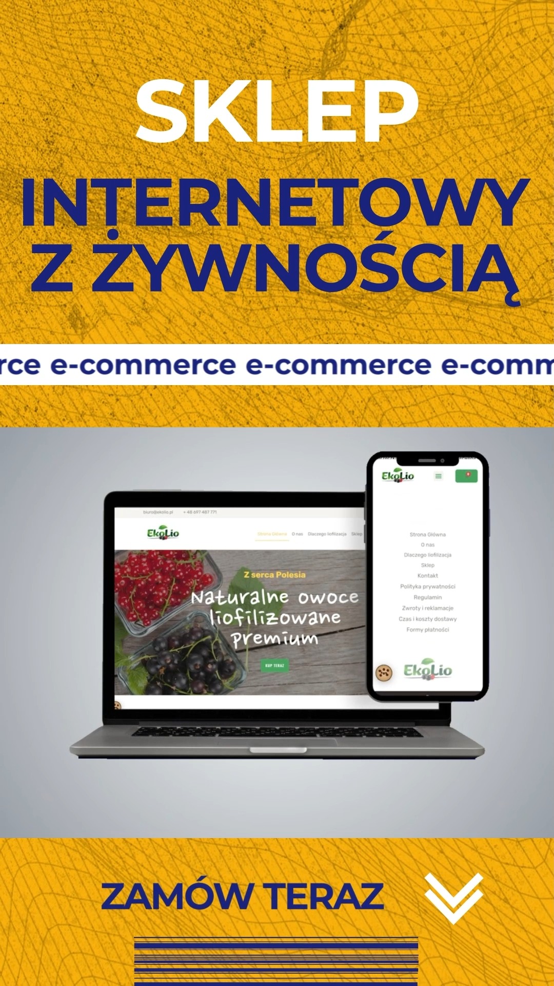 Ekolio - sklep z suszoną porzeczką. Klient potrzebował
💛 Logo
💛 Strony internetowej htt…